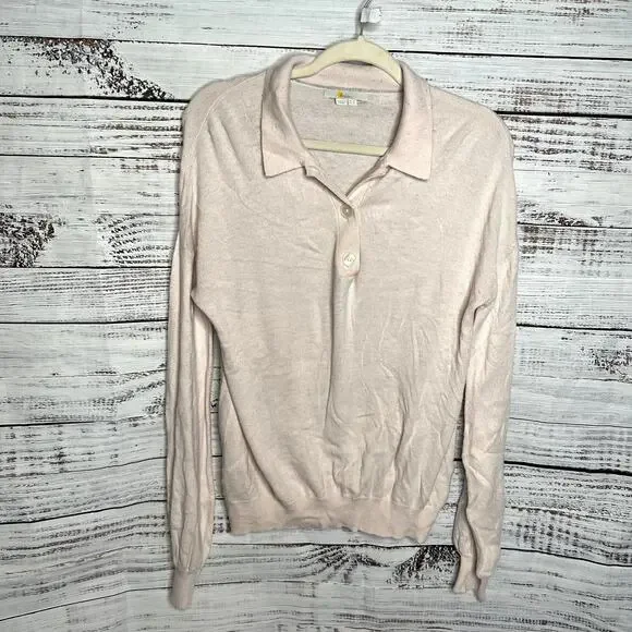 Boden Winchilsea Collared Jumper Milkshake Light Pink Barbie Core Cashmere 6 - Picture 2 of 4